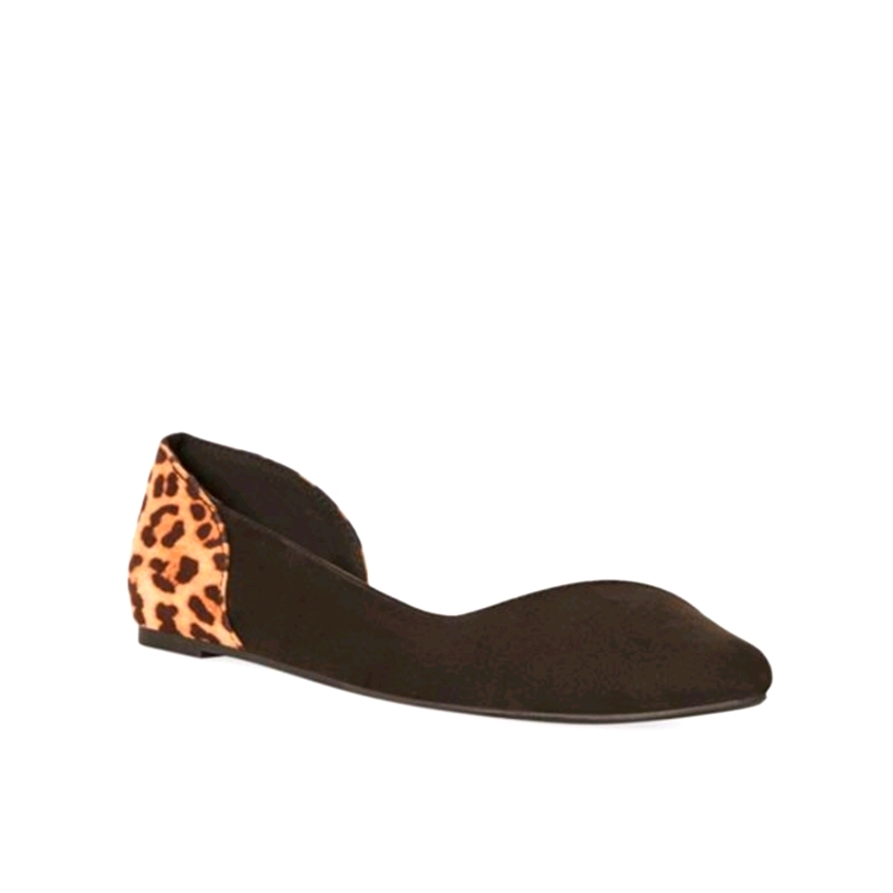Cute Black and Leopard Print Flats